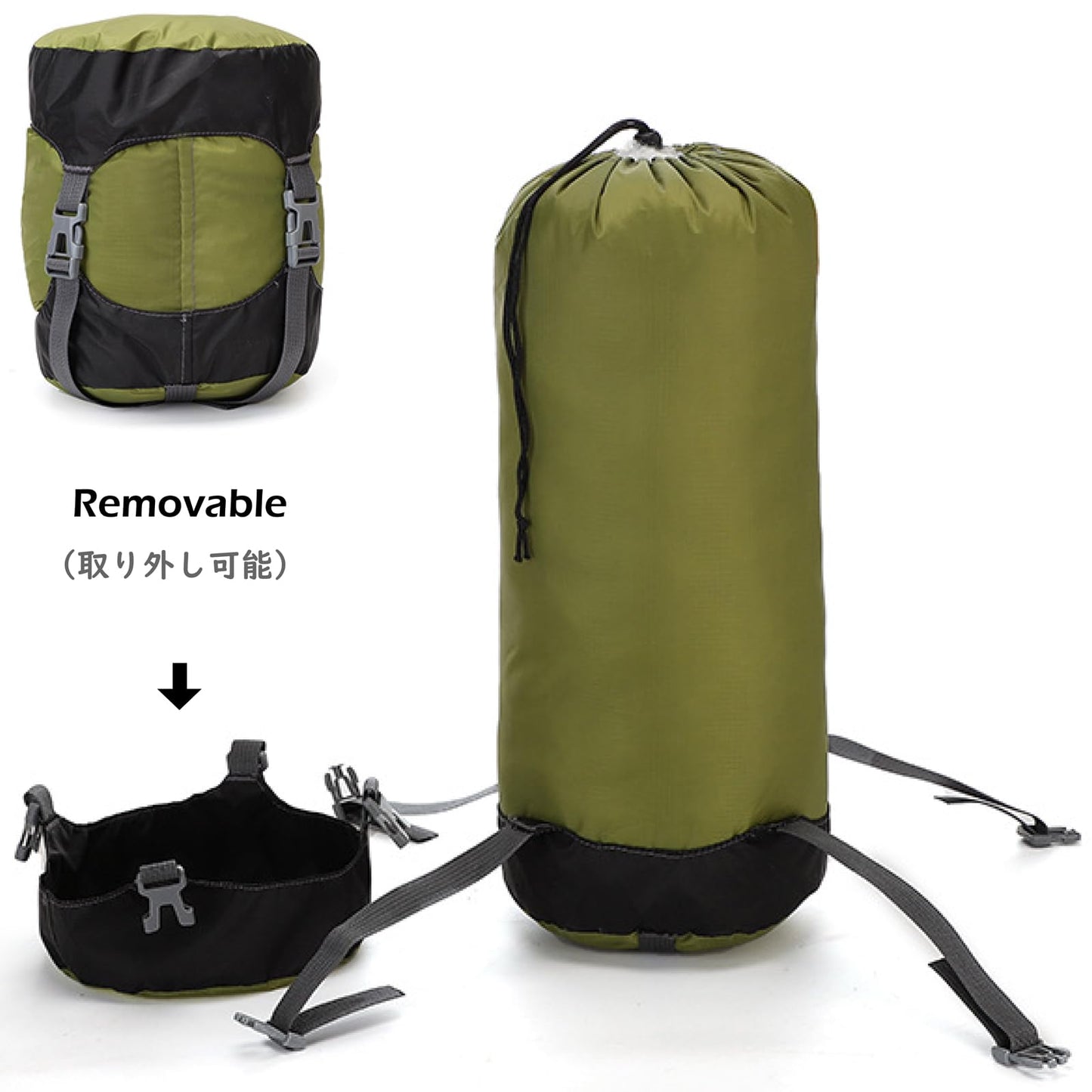 TRIWONDER Compression Sack Water-Resistant and Ultra-Lightweight, Sleeping Bag Storage Bag with Dust Flap for Sleeping Bag Backpacking, Hiking, Camping, Traveling (L, Green)