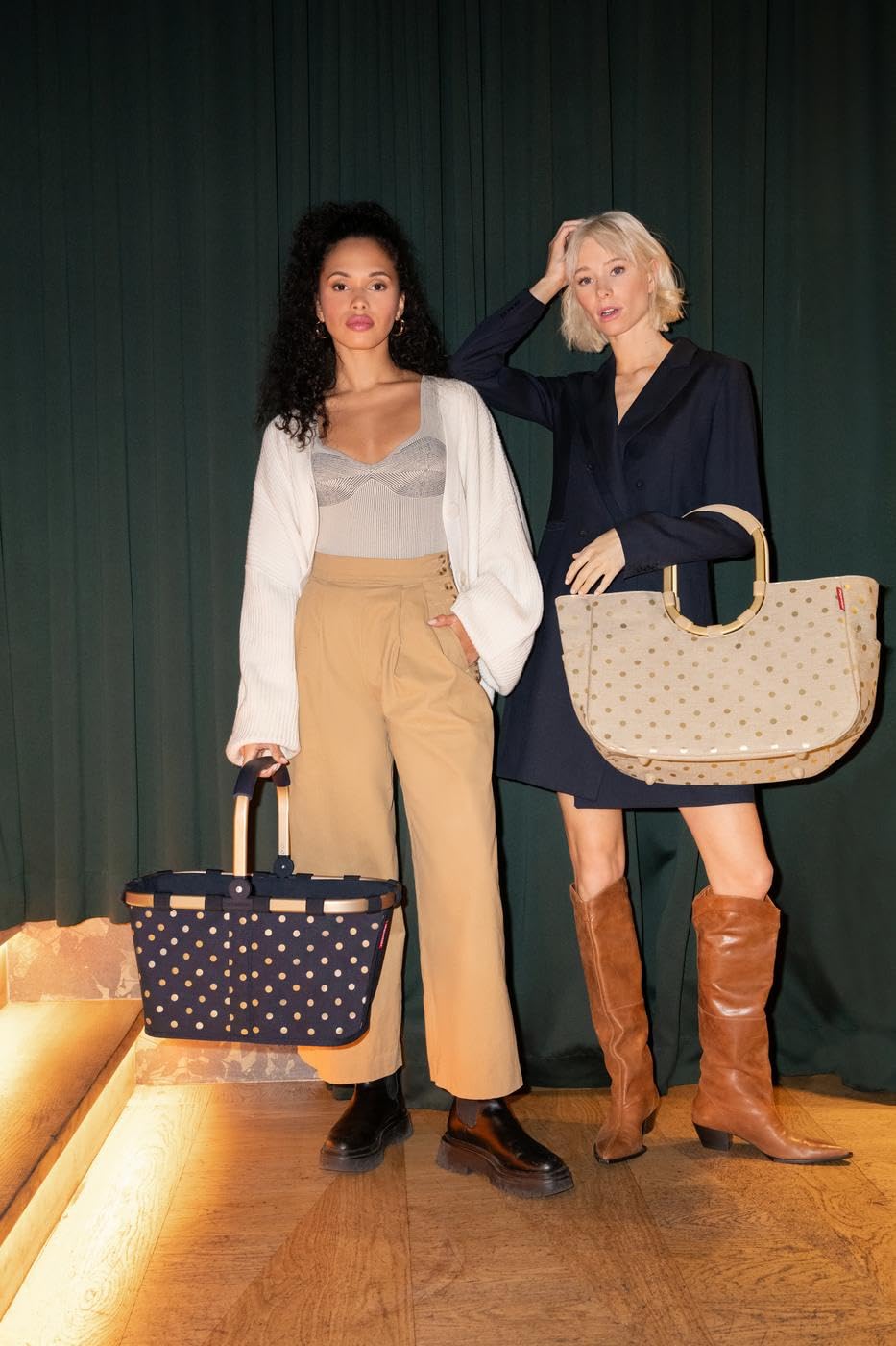 reisenthel loopshopper L frame metallic dots coffee - Stable bag with practical compartments made from recycled PET bottles - Charming and water-repellent design