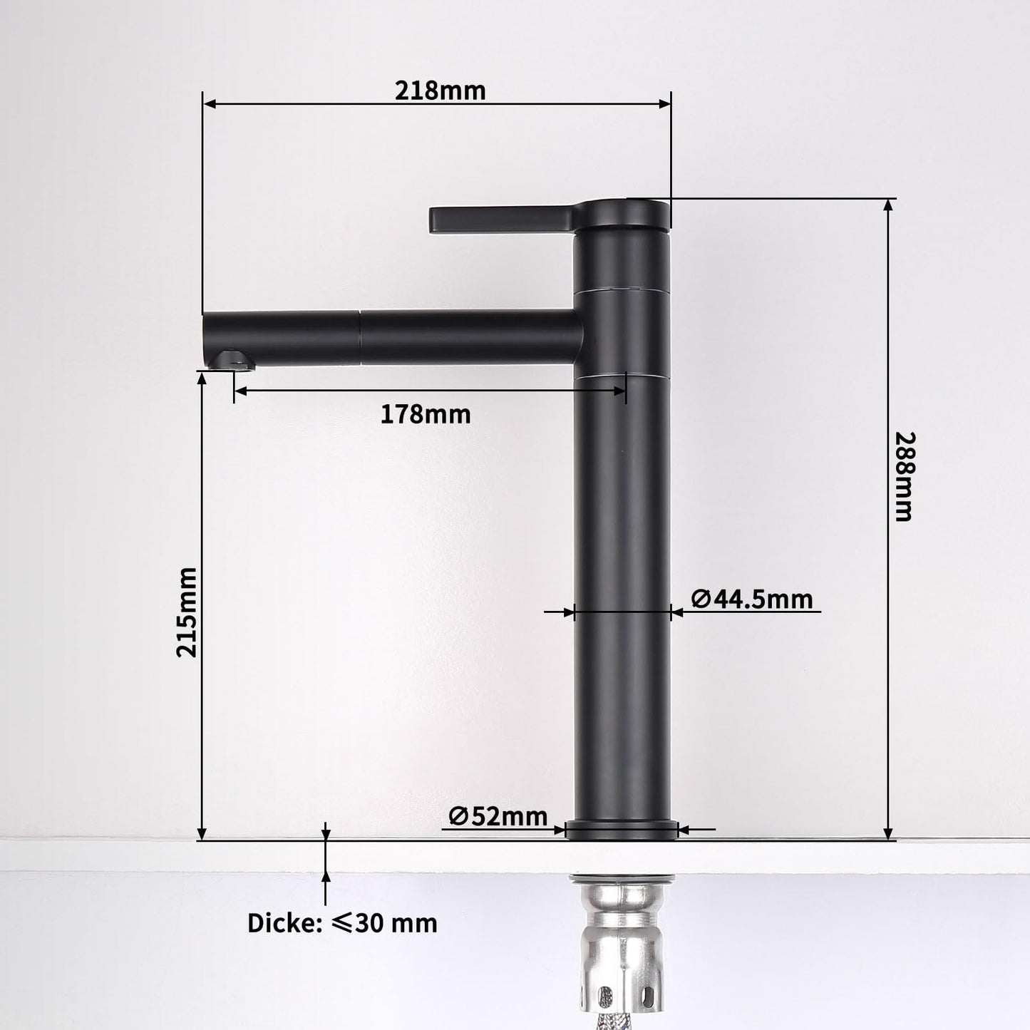 HOMELODY Black Bathroom Faucet High 360° Rotation Mixer Tap Sink Faucet Stainless Steel Water Tap Bath