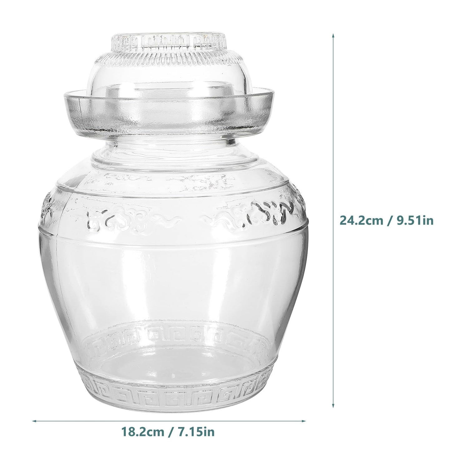 2.5-liter fermentation jar with lid, wide mouth, and airlock, transparent canning jar for kimchi, sauerkraut, kombucha, and more.