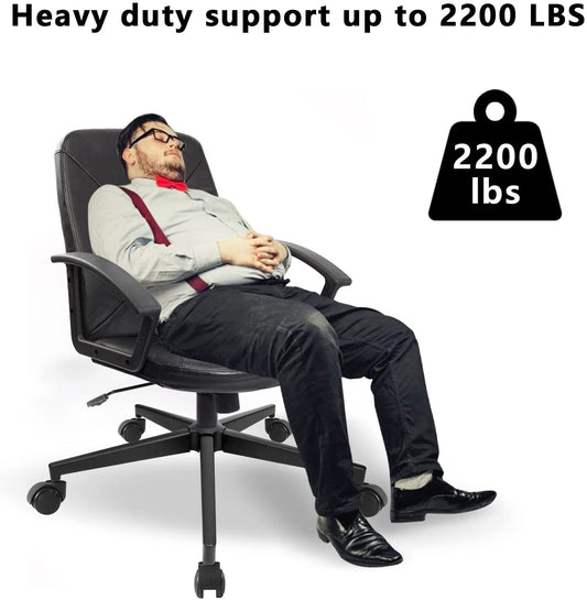 Office chair base, 5-star base with support, black pentagonal metal frame, swivel chair base, suitable for 11mm x 22mm casters, 50mm gas spring.