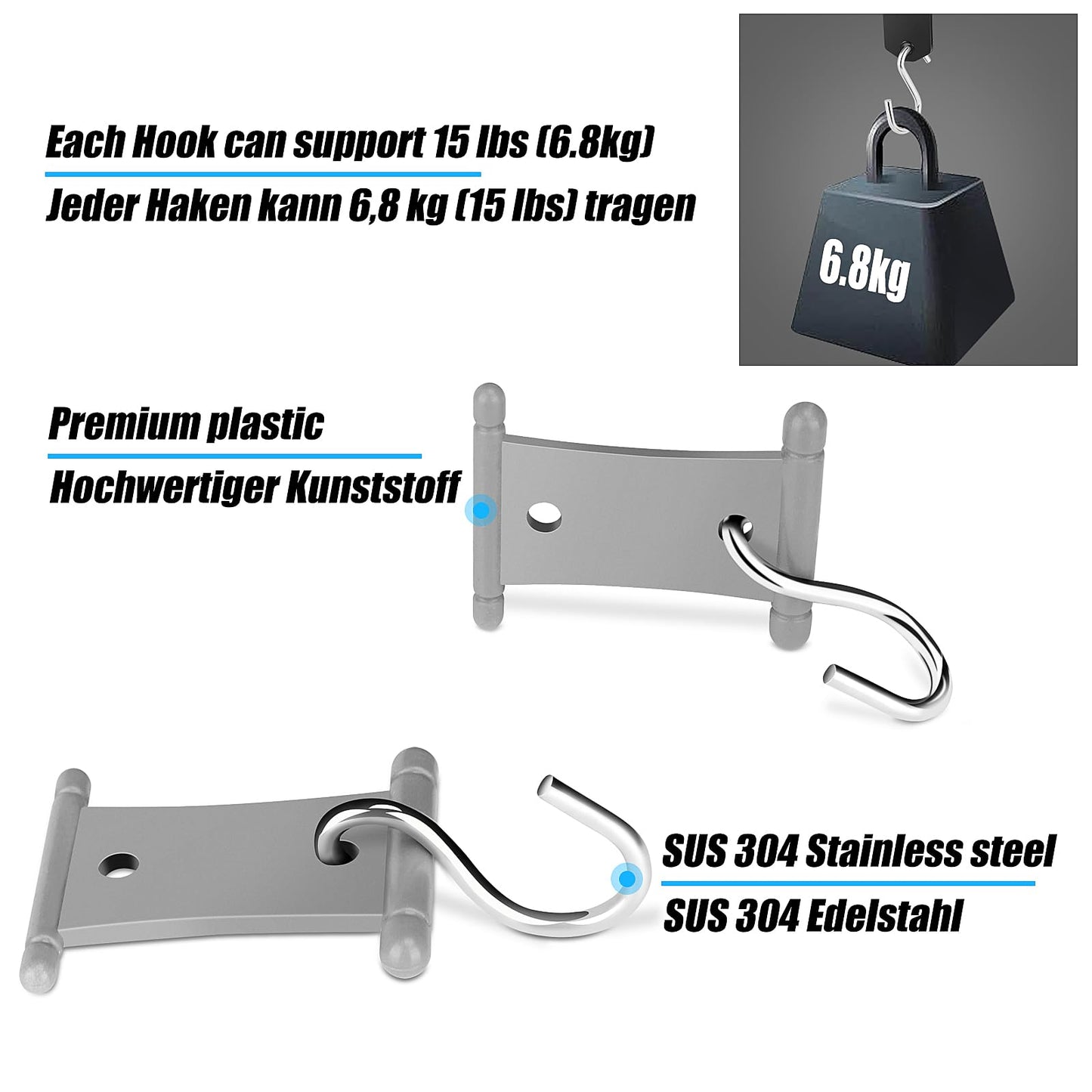 Homgaty Kederleiste Hooks, 16 set RV Awning Hooks for Keder Rail 5/6mm and 7/8mm, Camping Awning Hooks Keder Rail Accessories for Motorhome, Caravan, Camping Tent
