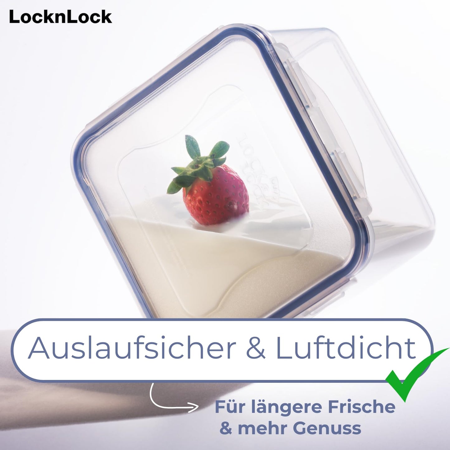 LocknLock PP Classic storage box airtight with handle & draining grate| 6.5L | 29.5 x 23 x 13.8 cm | 100% airtight and watertight container with lid | Freezer-safe storage container