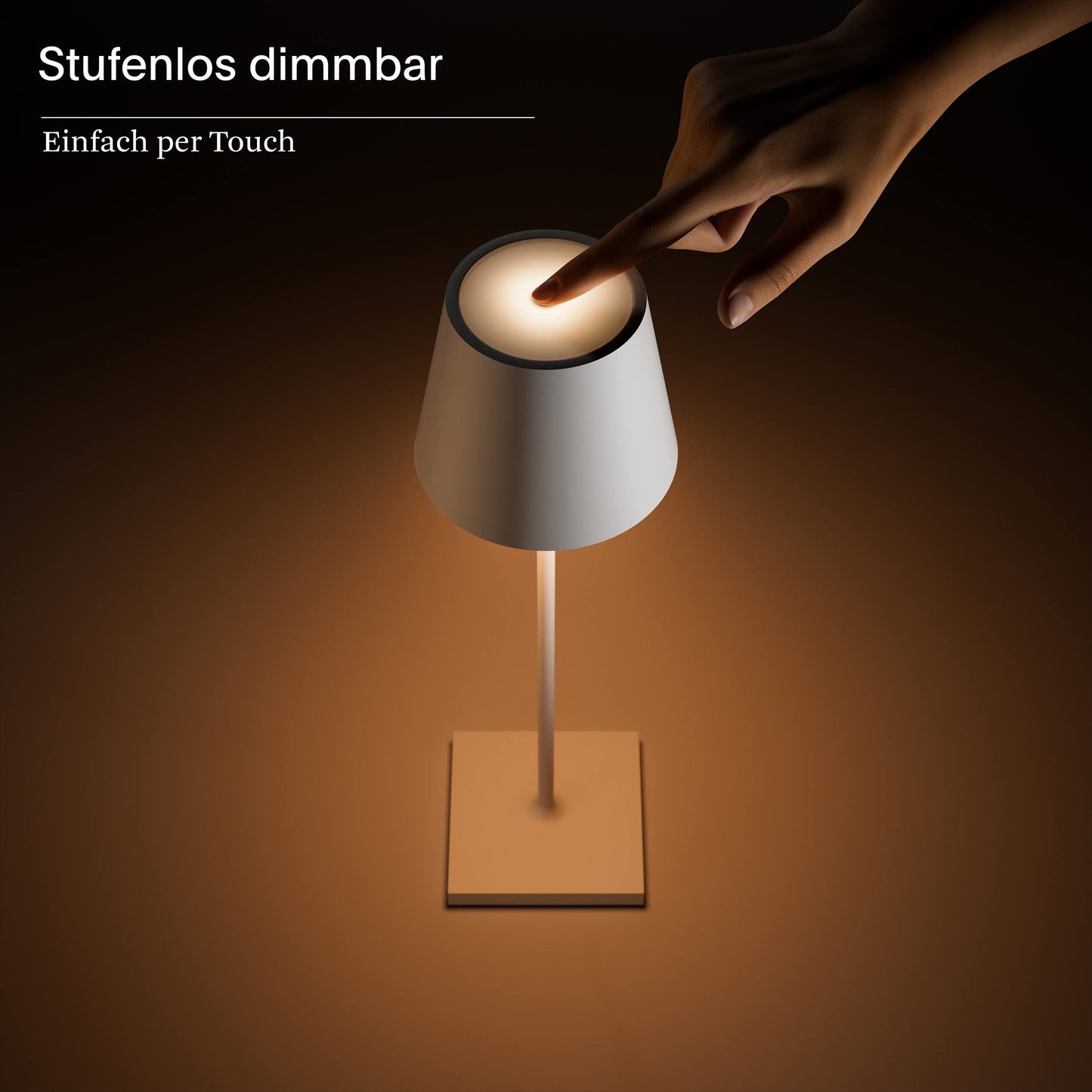 SIGOR Nuindie - Dimmable LED battery-powered table lamp for indoor & outdoor use, IP54 splash-proof, 38 cm in height, rechargeable with Easy Connect, 12 h runtime, plum blue