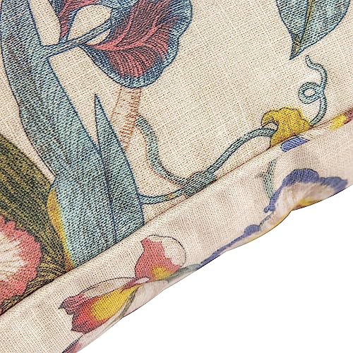 Makimoo outdoor dining chair cushions, comfort patio seat cushions, 110 x 52.5 x 11.5 cm, single frame and zipper (Khaki Blossom Essence, 4)