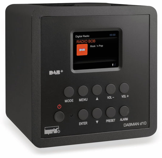Imperial 22-271-00 d10 DAB+ and FM radio alarm clock (6.1cm TFT color display, snooze function, sleep timer, line-out, power adapter) black