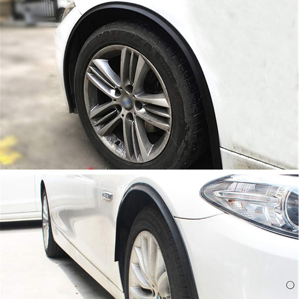 YouDuZui 1.5m Universal Mudguards Car Wheel Fender Extension Shaping Flares Car Tire Eyebrows Trim Strip Stick Out Edge for Car Protector and Decoration, Pack of 4 PCS