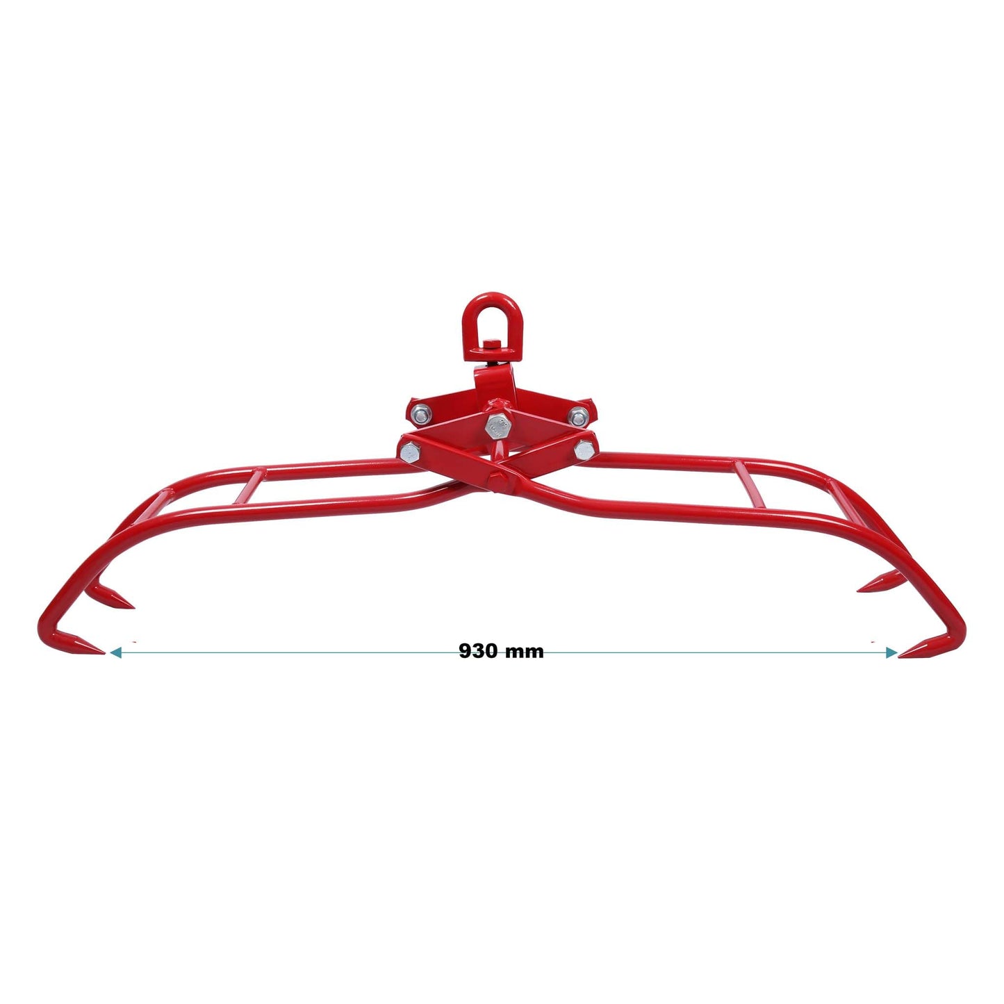 Wiltec forestry clamp for tree trunks up to 930 mm, 1000 kg traction force, wooden clamp lifting tongs packing clamp with 4 clamping mandrels.