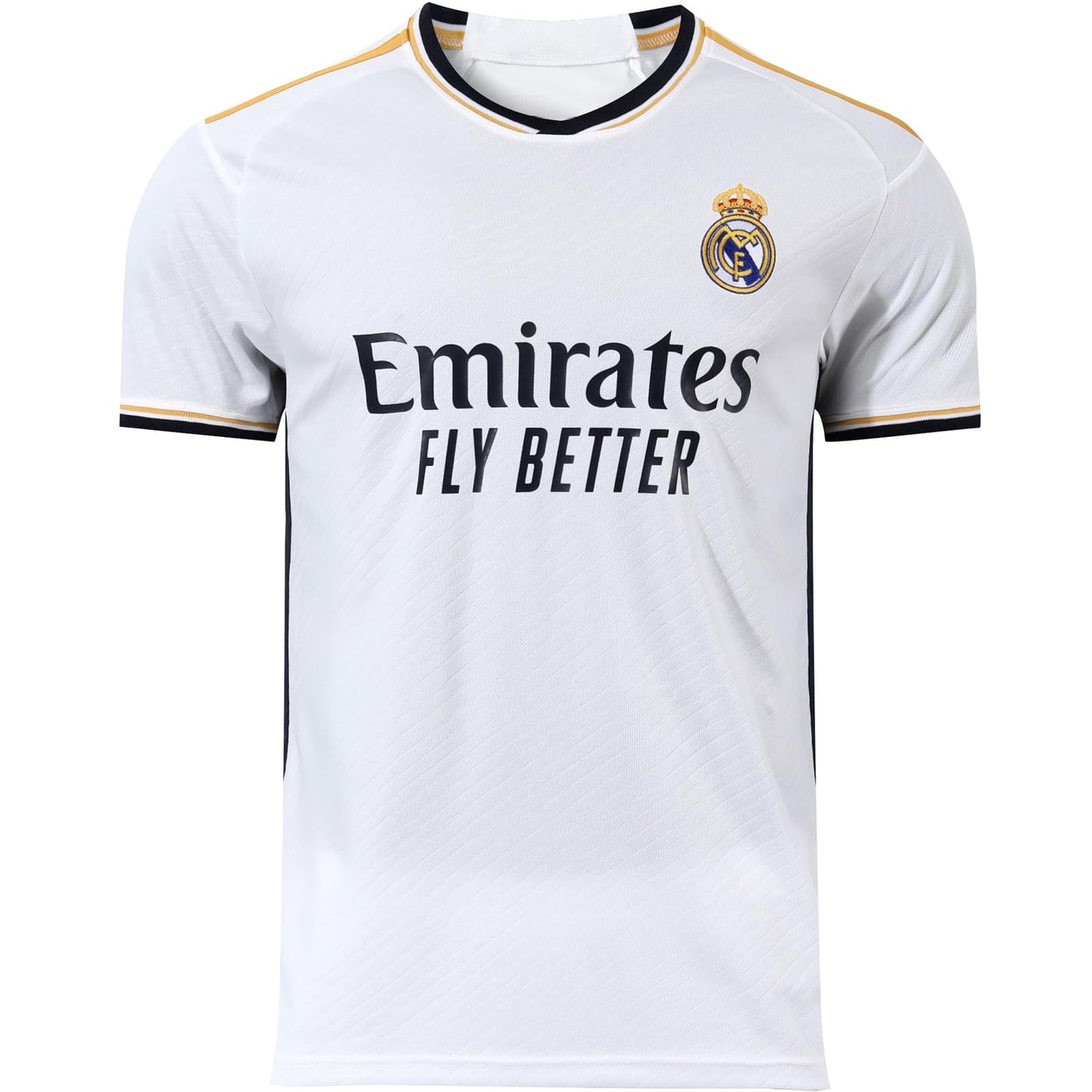 PraiseLight R. Madrid Toni Kroos #8 Home Kids Jersey 2023/2024 Soccer Shorts Socks Set Youth Sizes (White, 26)