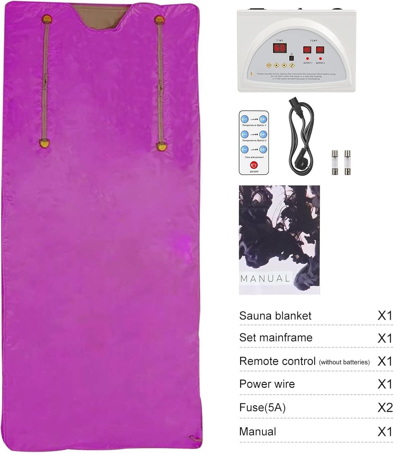 VAYOTOY Infrared Sauna 2 Zone Digital Home Sauna Blanket Professional Detox Therapy Home Mobile Sauna Portable Oxford Sauna Blanket with 4 Safety Protection for Hot Sweating, Relaxation, Detox (Purple)