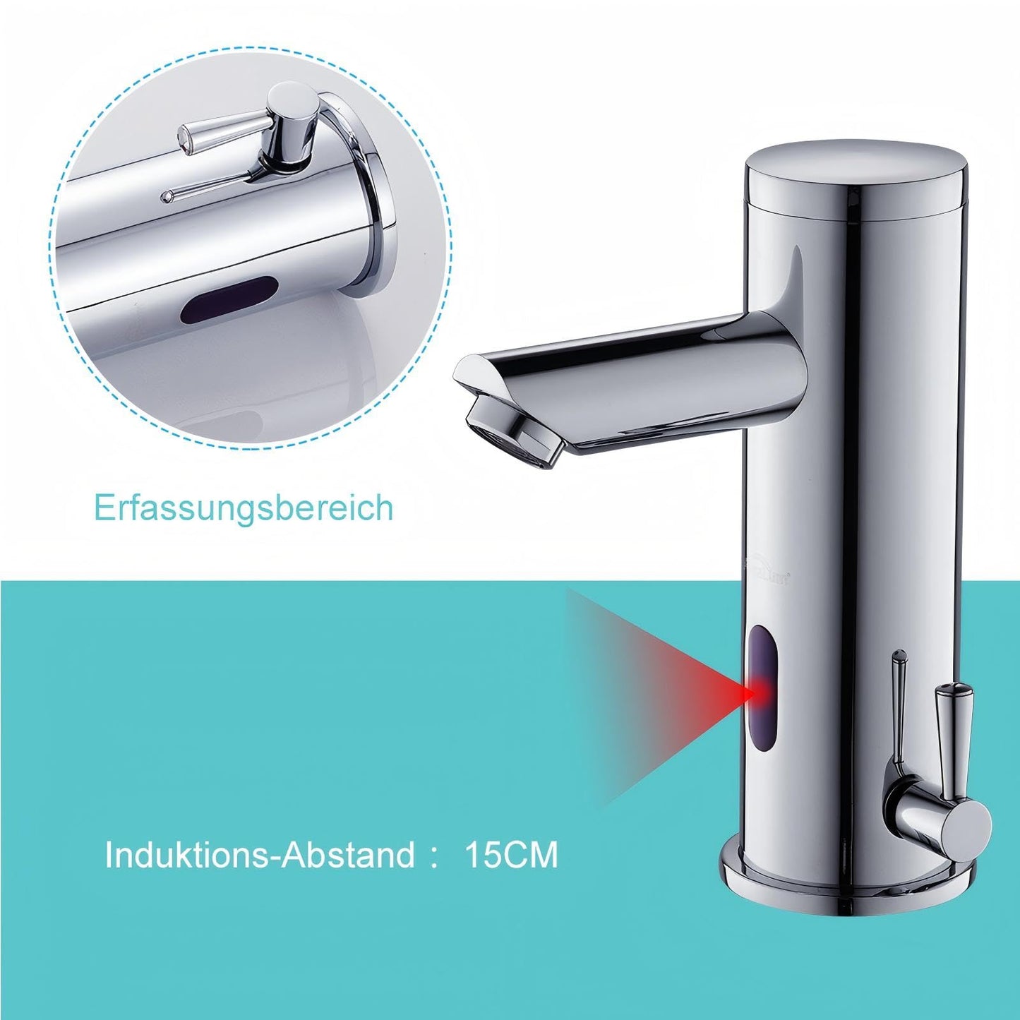 Auralum automatic sensor faucet infrared bathroom faucets washbasin faucet mixer tap 18.2cm high.