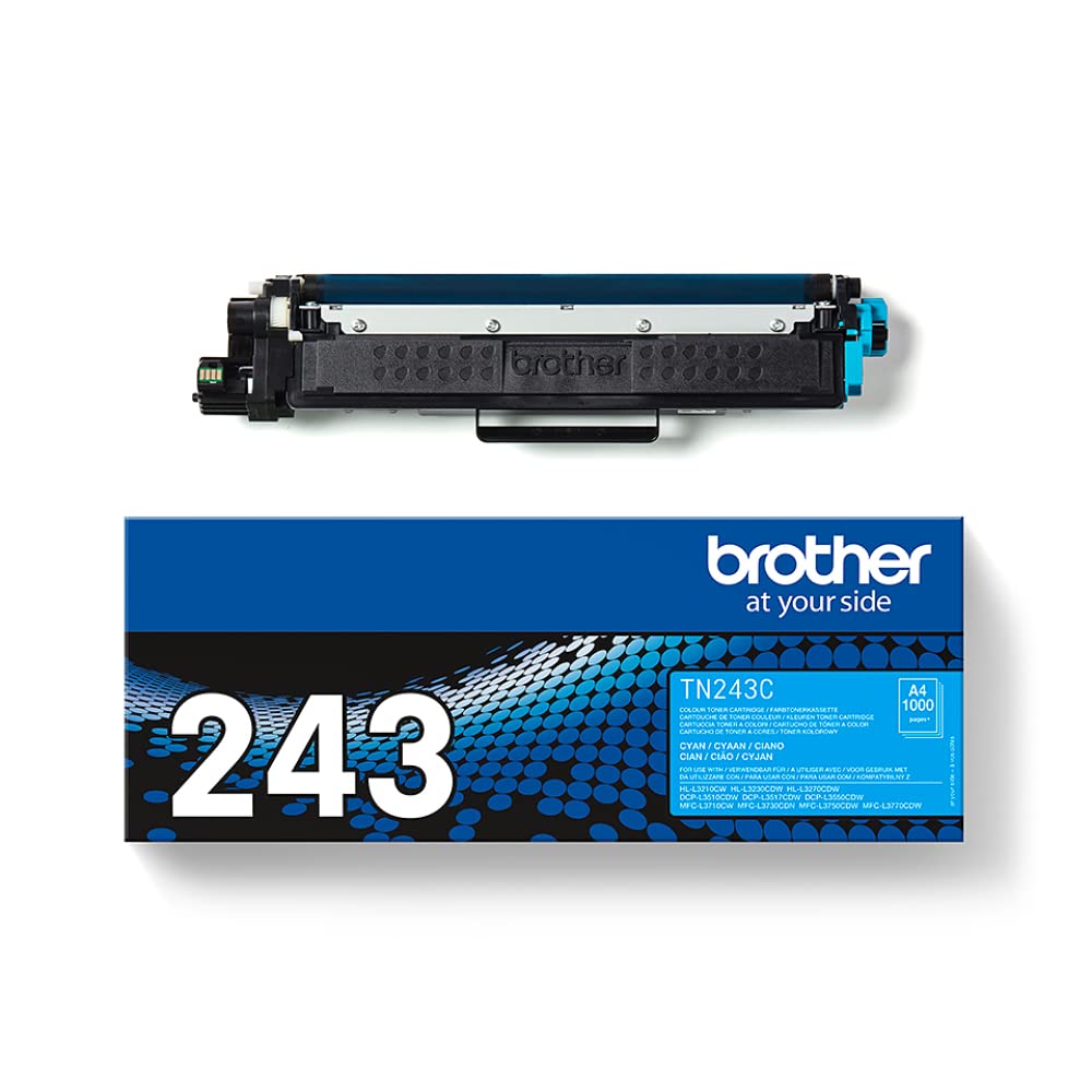 Brother TN-243C toner cartridge (for Brother DCP-L3510CDW, DCP-L3550CDW, HL-L3210CW, HL-L3230CDW, HL-L3270CDW, MFC-L3710CW, MFC-L3730CDN, MFC-L3750CDW, and MFC-L3770CDW) cyan