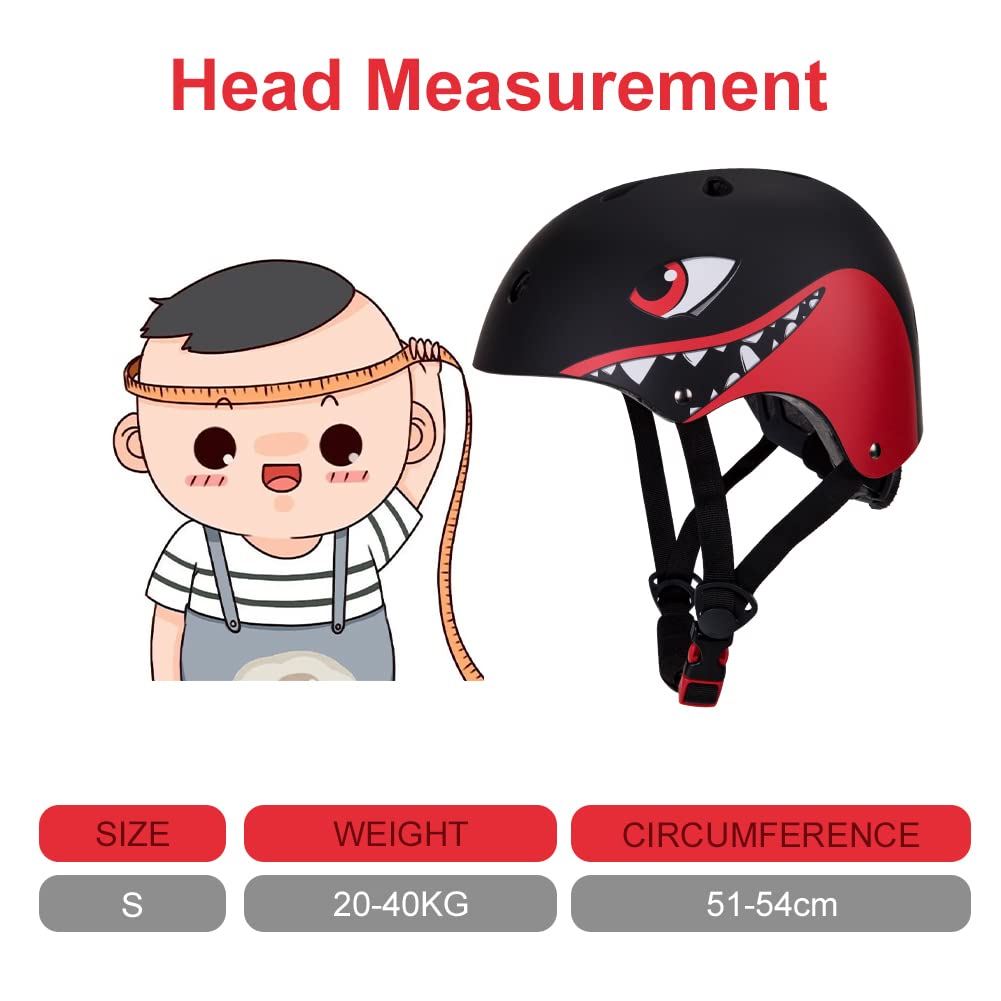 Skateboard helmet & knee pads set for 2-6 year old boys & girls | Lightweight micro shell kids helmet & knee pads for balance bike, skateboard, motorcycle sport...