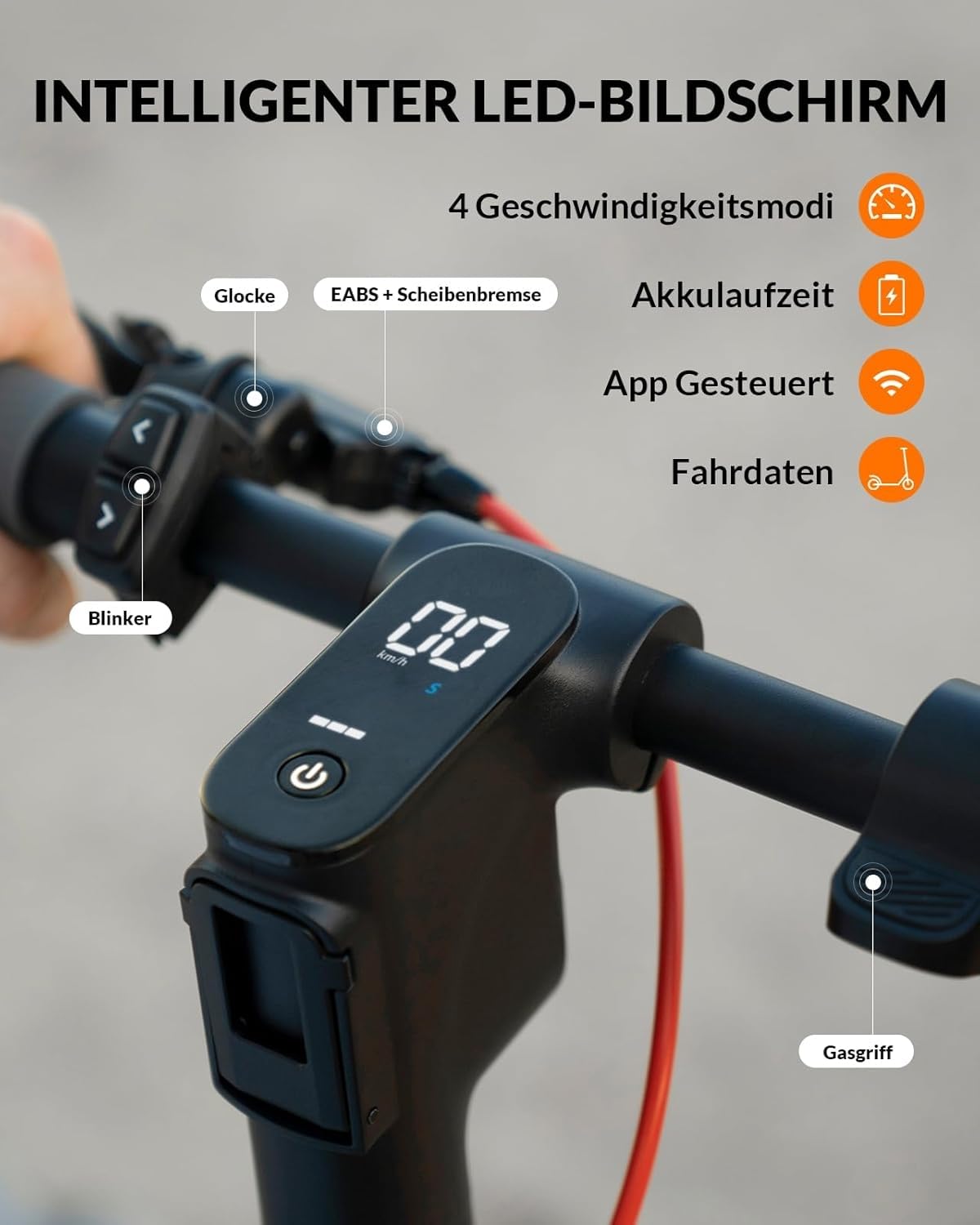 Street-legal E scooter, 10-inch, max 32km range 20km/h, comfortable suspension, electric scooter up to 120kg, turn signals, APP connectivity, dual braking system Adult E Roller