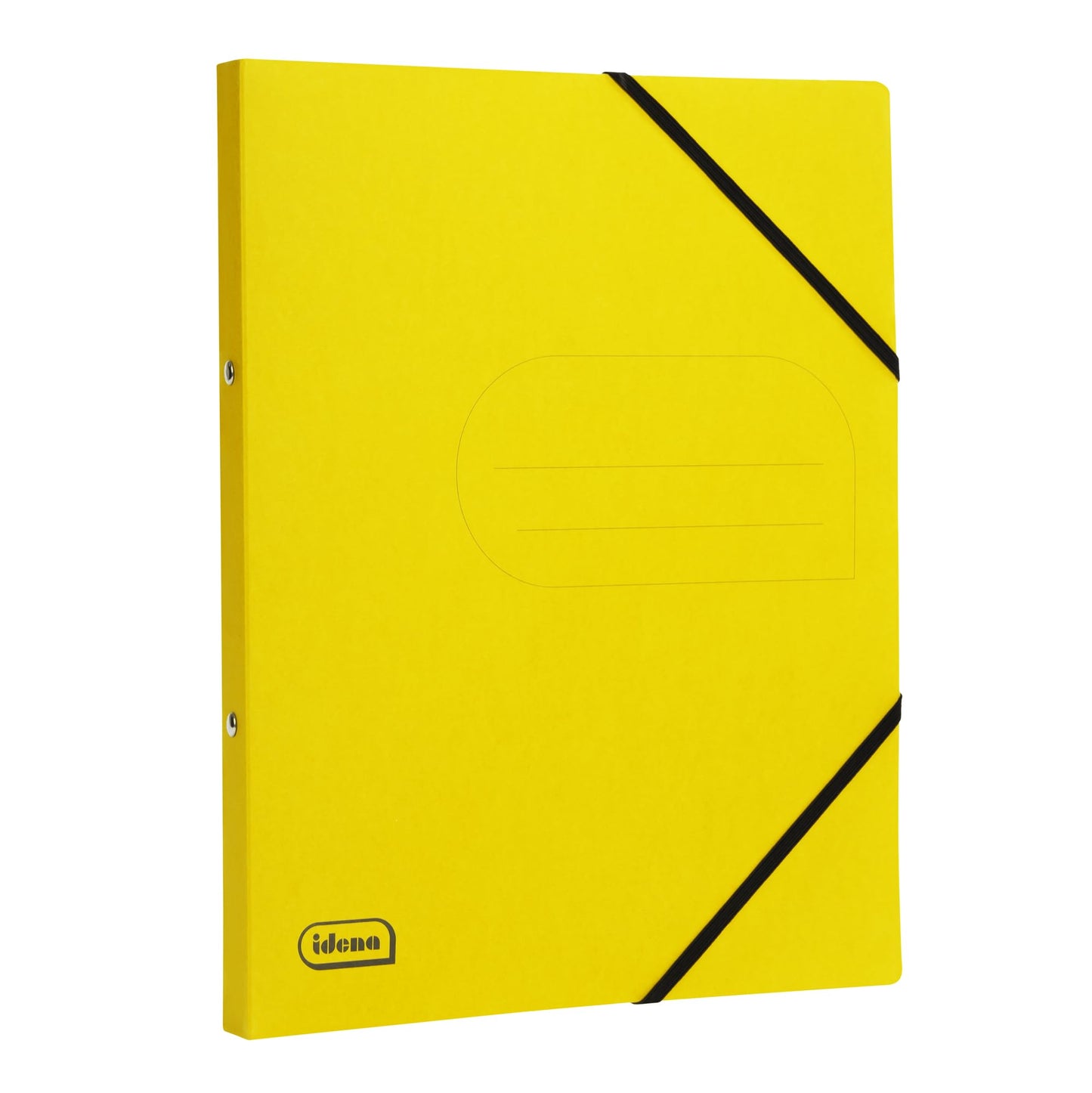 Idena 11097 - Eco cardboard ring binders in DIN A4 size, 12 colorful folders with 20mm spine width and 2-ring mechanism, diagonal rubber band.