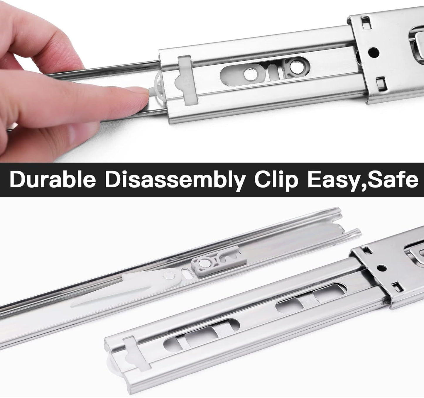 HLC Full Extension Drawer Slides 6 pairs (12 pieces), 50cm Soft Close Slides for Drawers, Ball Bearing Slides 3-fold fully extendable Side Mount Drawer Guides.