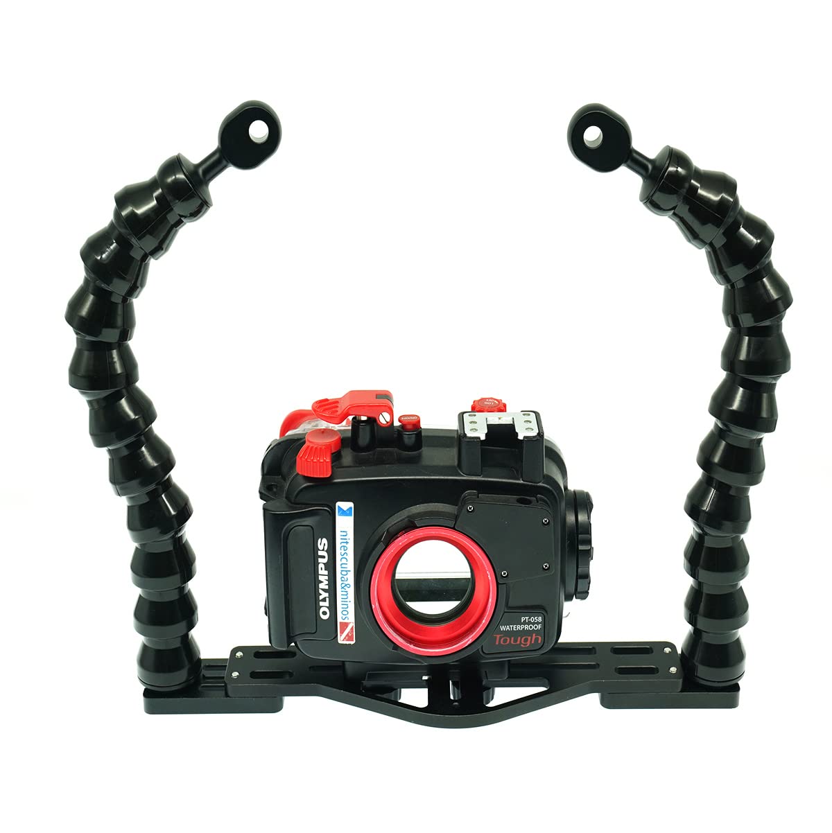 nitescuba Underwater Tray Camera Mount Action Camera Photo Stabilizer for gopro, RX100, PT-059 with Dual Flex Arm Adapter Supports Flashlight