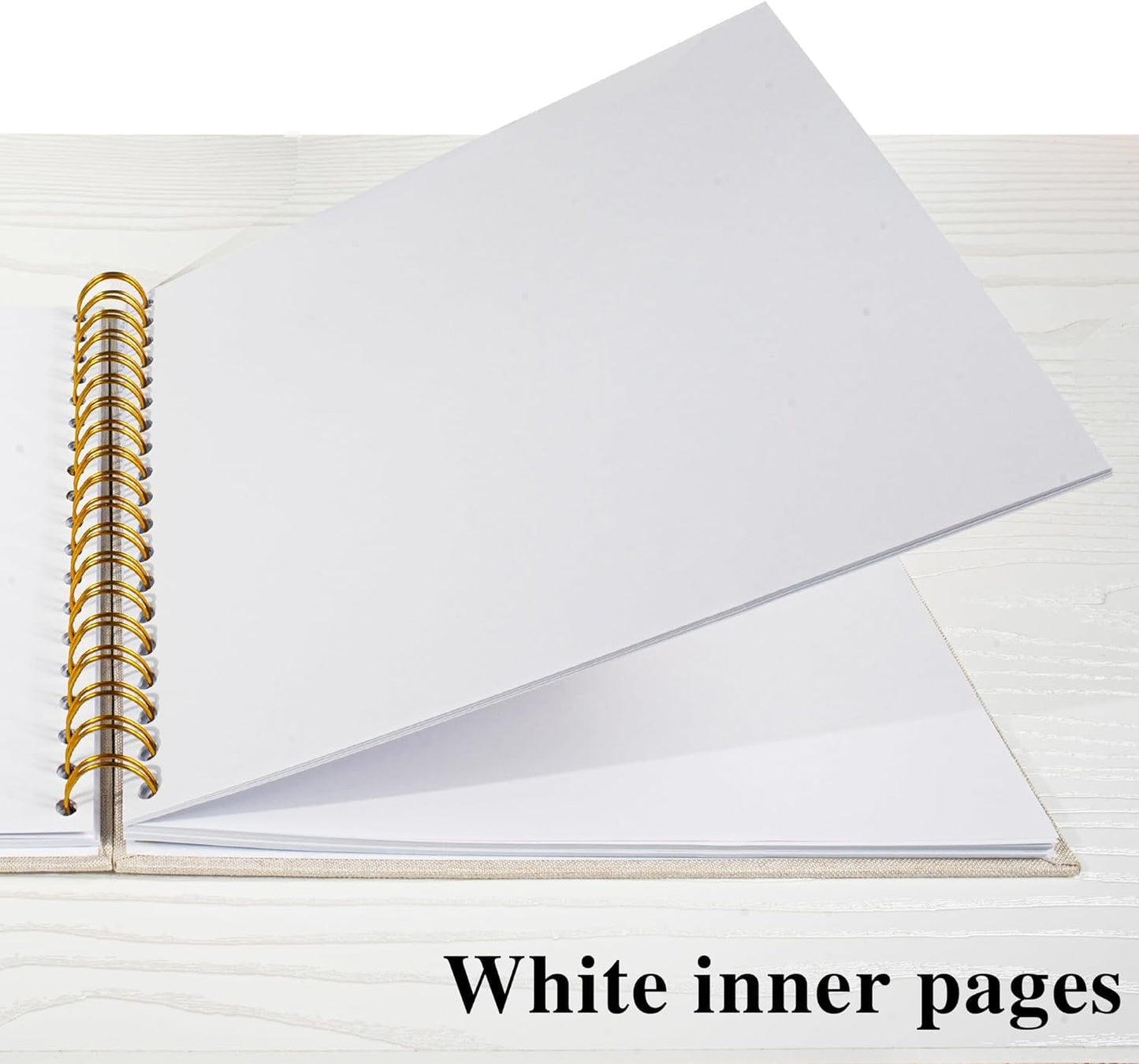 Vienrose DIY scrapbook photo album 28 x 20.5 cm with 80 white pages, linen photo album for families, baby, wedding, anniversary, birthday, grass green.
