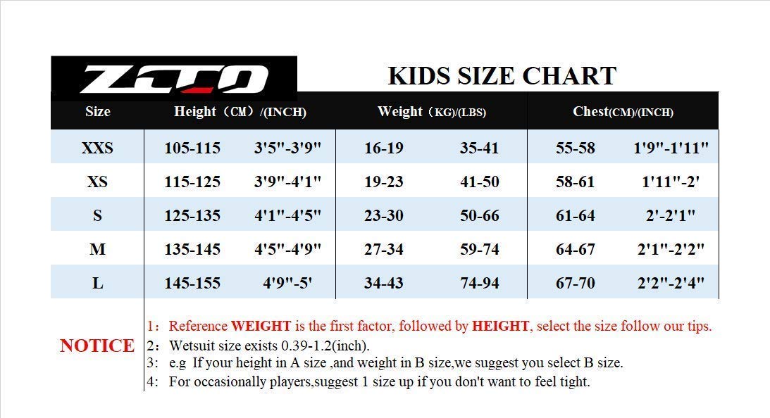 ZCCO Kids 2.5mm Neoprene Thermal Wetsuit, youth swimsuit for boys and girls with long sleeves for diving, swimming, surfing... (Blue, M)