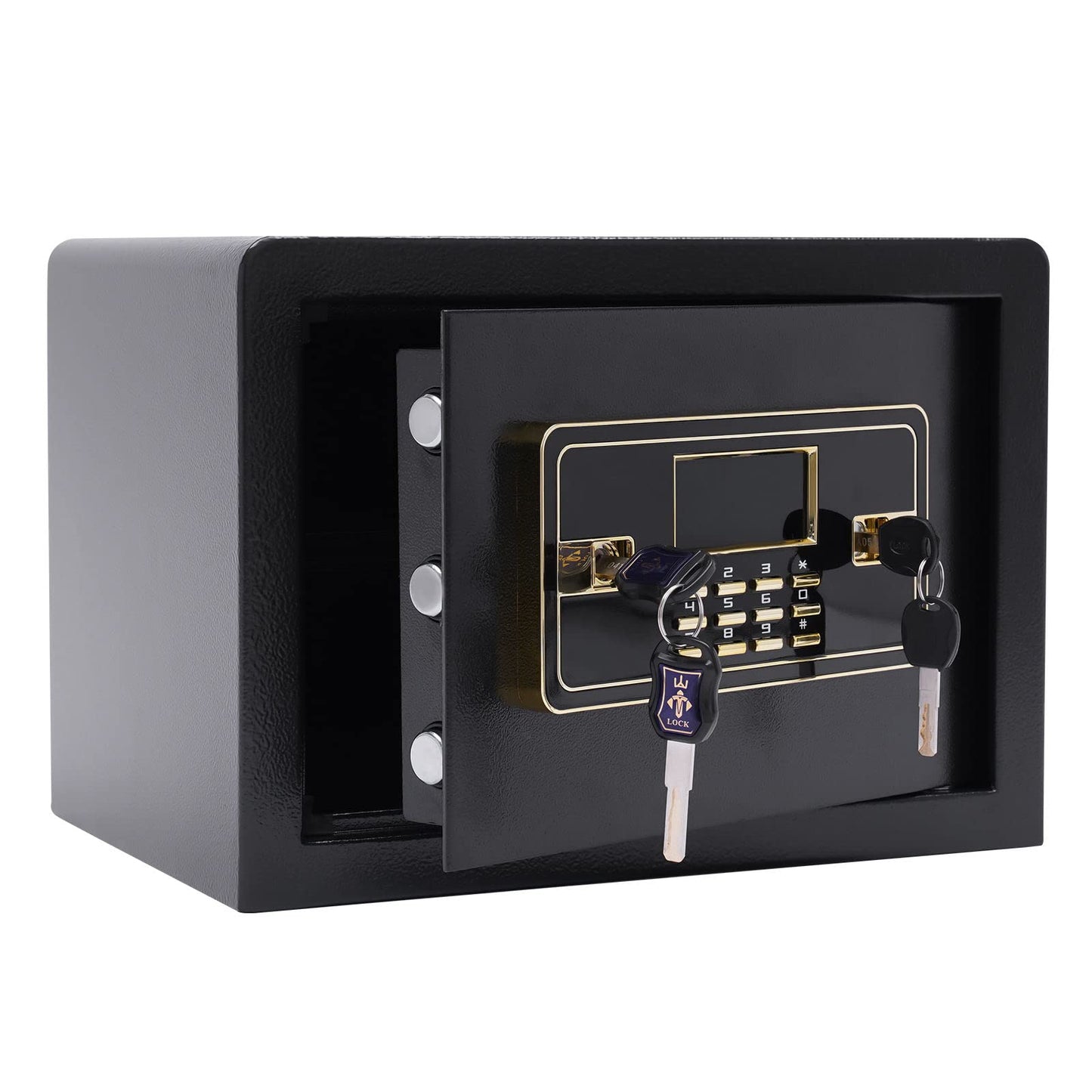 22L safe lockbox with fireproof waterproof money bag, electronic safe with keypad, digital furniture safe with LED light home safe for money jewelry documents