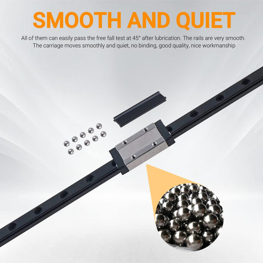 CNCYEAH 2 pieces MGN12H 250mm Miniature Linear Rail Guide with MGN12H Stainless Steel Carriage Block, Linear Guide Rail for 3D Printers and CNC (MGN12 H-Type)