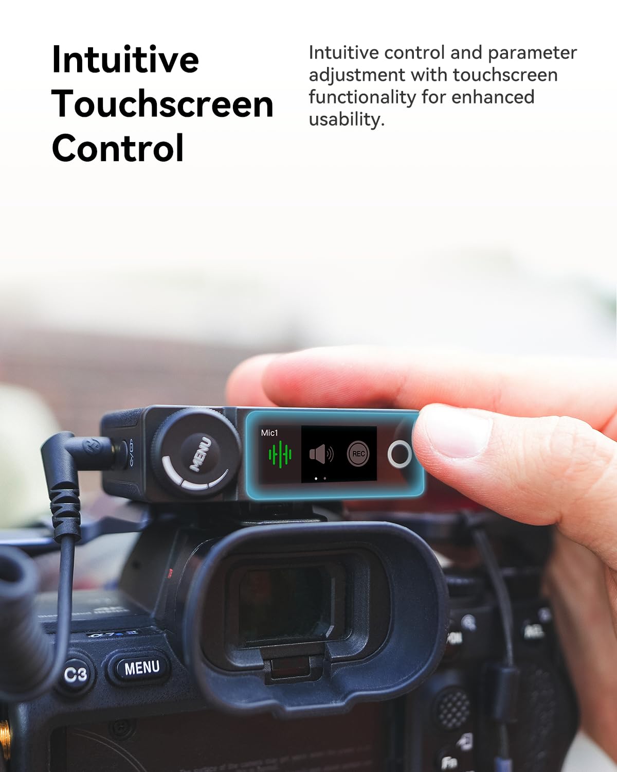 Hollyland Lark MAX wireless lavalier microphone features 48kHz/24-bit audio quality, ENC anti-noise technology, 22-hour battery life, 250m range, 8GB storage. Perfect for DSLR cameras, smartphones, iPhones, and PCs.