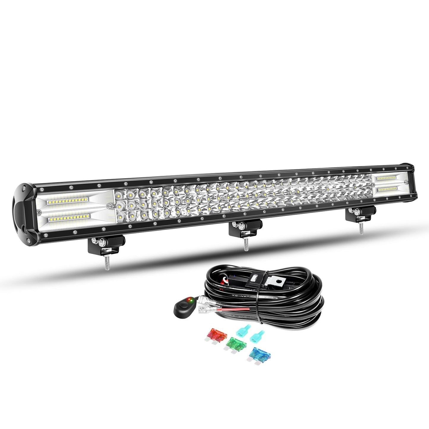 Willpower 28 inch LED work light bar 396W LED spotlight 12V 24V with wiring harness floodlight spotlight LED lightbar additional headlight for car off-road tractor SUV UTV ATV