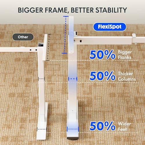 FLEXISPOT Height Adjustable Desk Basic 110x60cm - Ergonomic Sit-Stand Desk with Hooks and CUP HOLDER - Memory Hand Control (Maple)