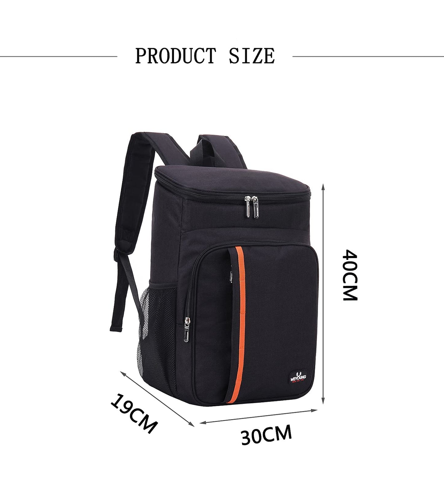 MCXKJ 22L Cooler Backpack Picnic Bag, Large Insulated Cooler Bag for Men and Women for Beach, Picnic, Camping, BBQ, Hiking Meals and Drinks (Black)