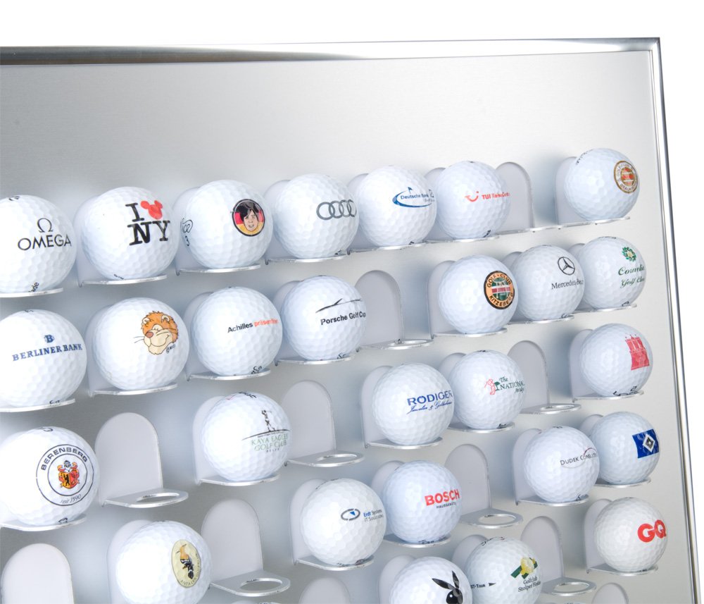 KNIX Premium golf ball display case made of aluminum for 140 golf balls - showcase, golf shelf vitrine display for passionate golfers