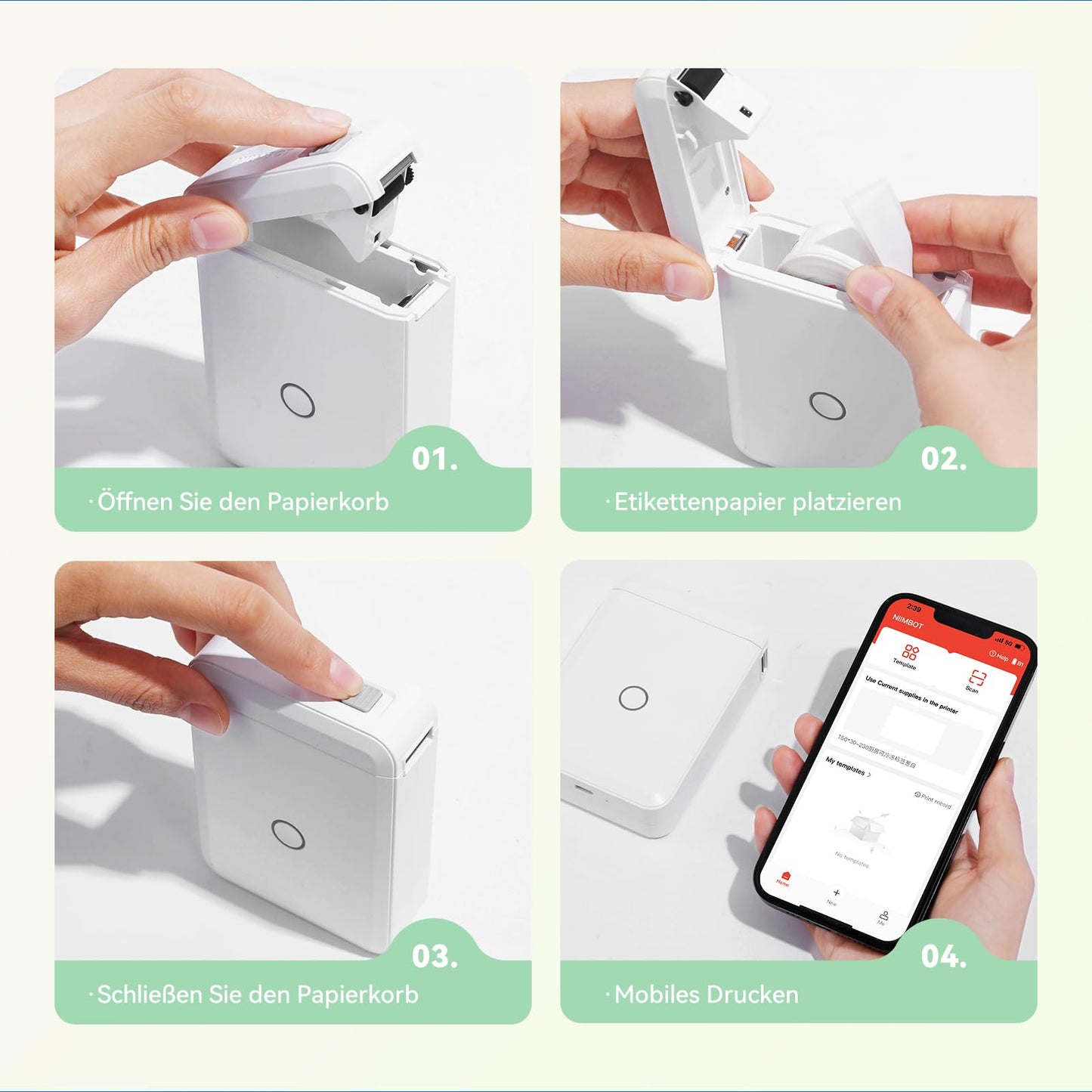 NIIMBOT Adhesive Labels, 12 x 75mm Thermal Label Tape, Compatible with D110 D11 D101 Label Printer, 6 Rolls