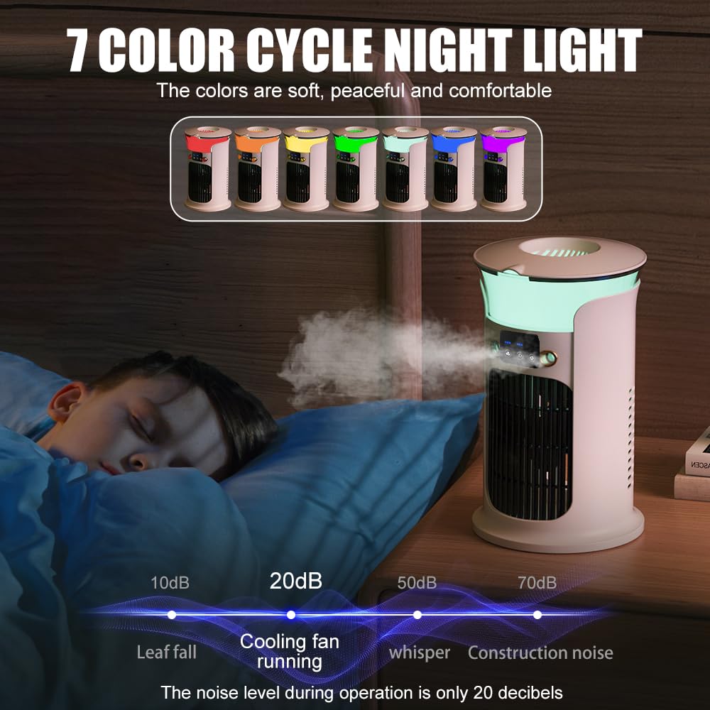 Mobile air conditioner, mini air cooler, small air conditioner, portable air conditioner, no exhaust hose air conditioner, quiet portable air conditioner (green)