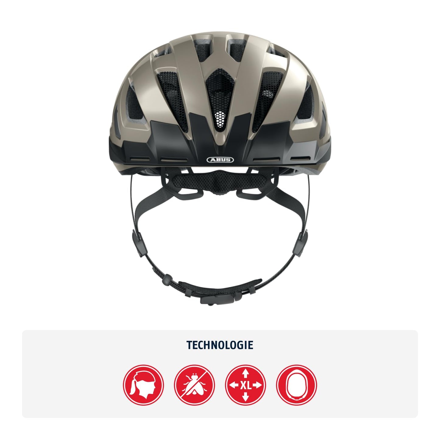 ABUS Urban-I 3.0 City Helmet - bike helmet with rear light, visor, and magnetic closure - for men and women - Grey Glossy, Size L