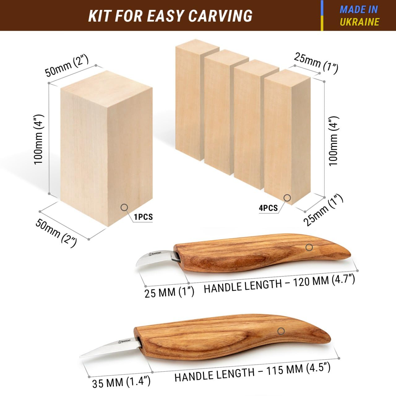 BeaverCraft wood carving set for kids & adults - Wood carving tools set S16 with carving knives basswood carving blocks, hobby carving knife kit - Carving knife set for beginners.