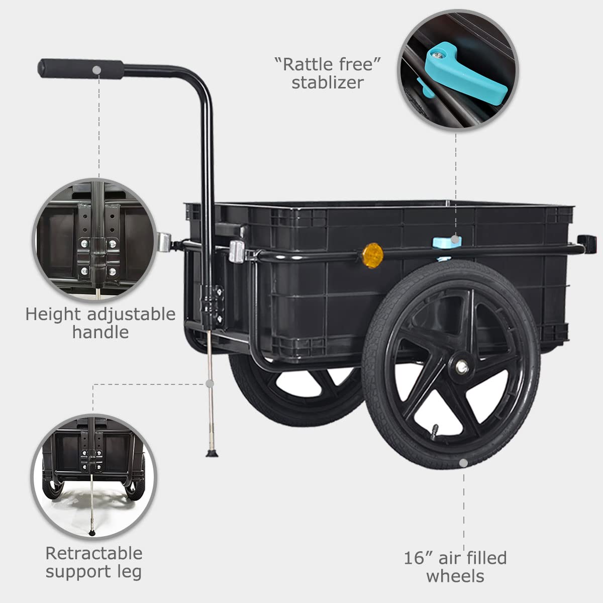 Tiggo VS Plus bicycle cargo trailer & handcart with 70 liter transport box bike trailer transport cart 20317