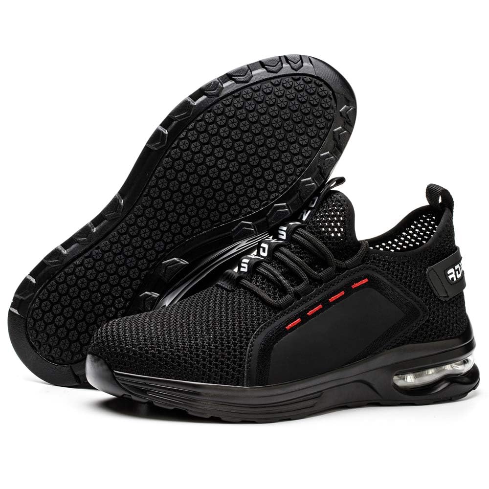 Rona Shoes Safety Shoes Work Shoes Steel Toe Shoes Lightweight Comfortable Sporty Protective Work Shoes Men Women Luna Black EU 36