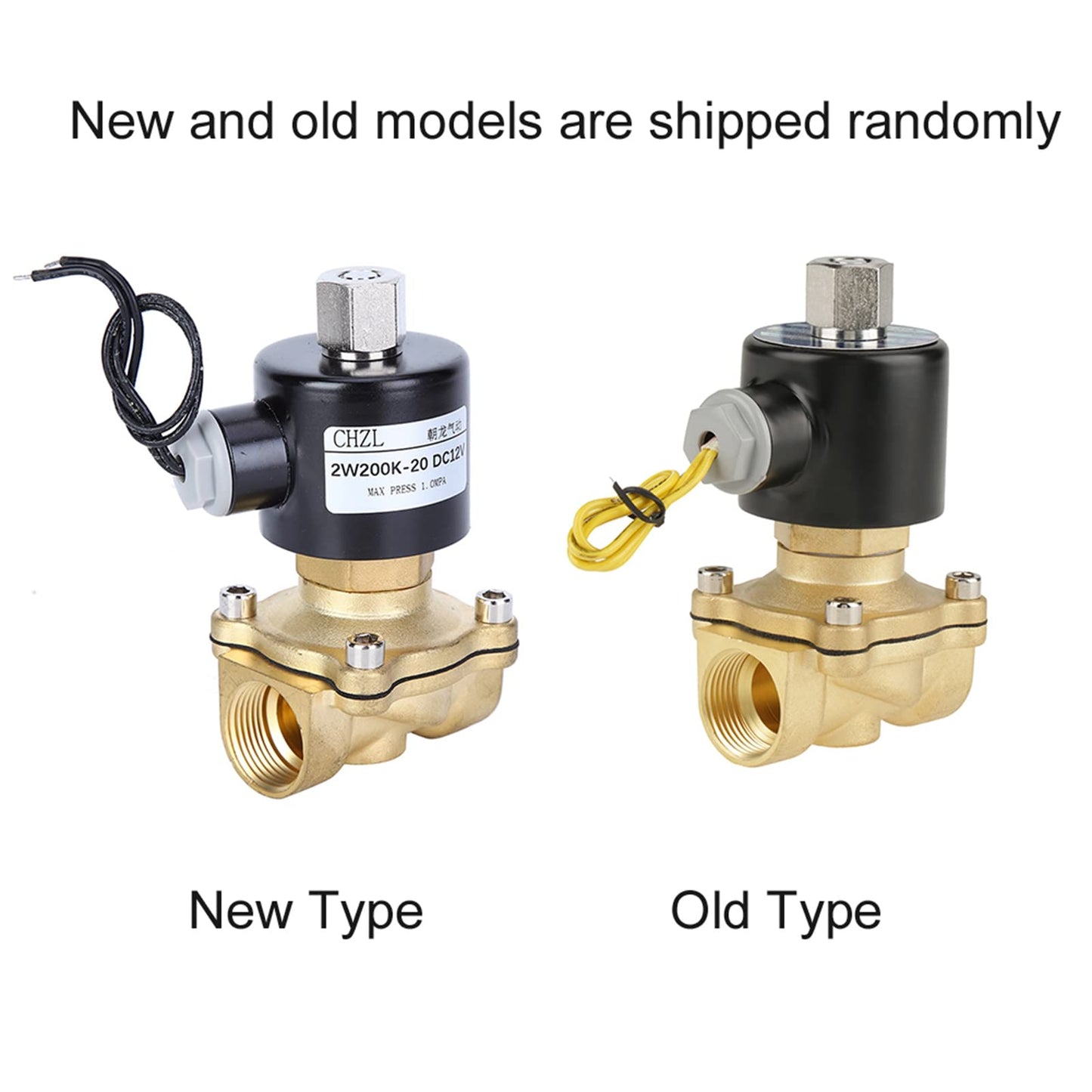 3/4" DC 12V Brass Solenoid Valve Normally Open Electric Solenoid Valve made of brass for water, air, gas.