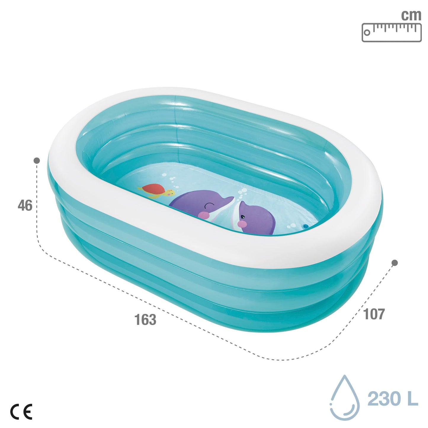Intex 57482NP - Oval Whale Pool (Assorted Model), Blue, 163 cm l x 107 cm w x 46 cm h