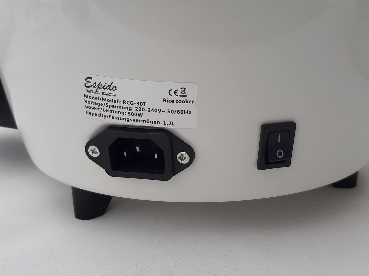 Persian rice cooker with Tahdig rice cake Tadig rice crust (3-5 people - 1.2 L - 500 Watts - RCG30T), Exterior: White/Pot: Grey