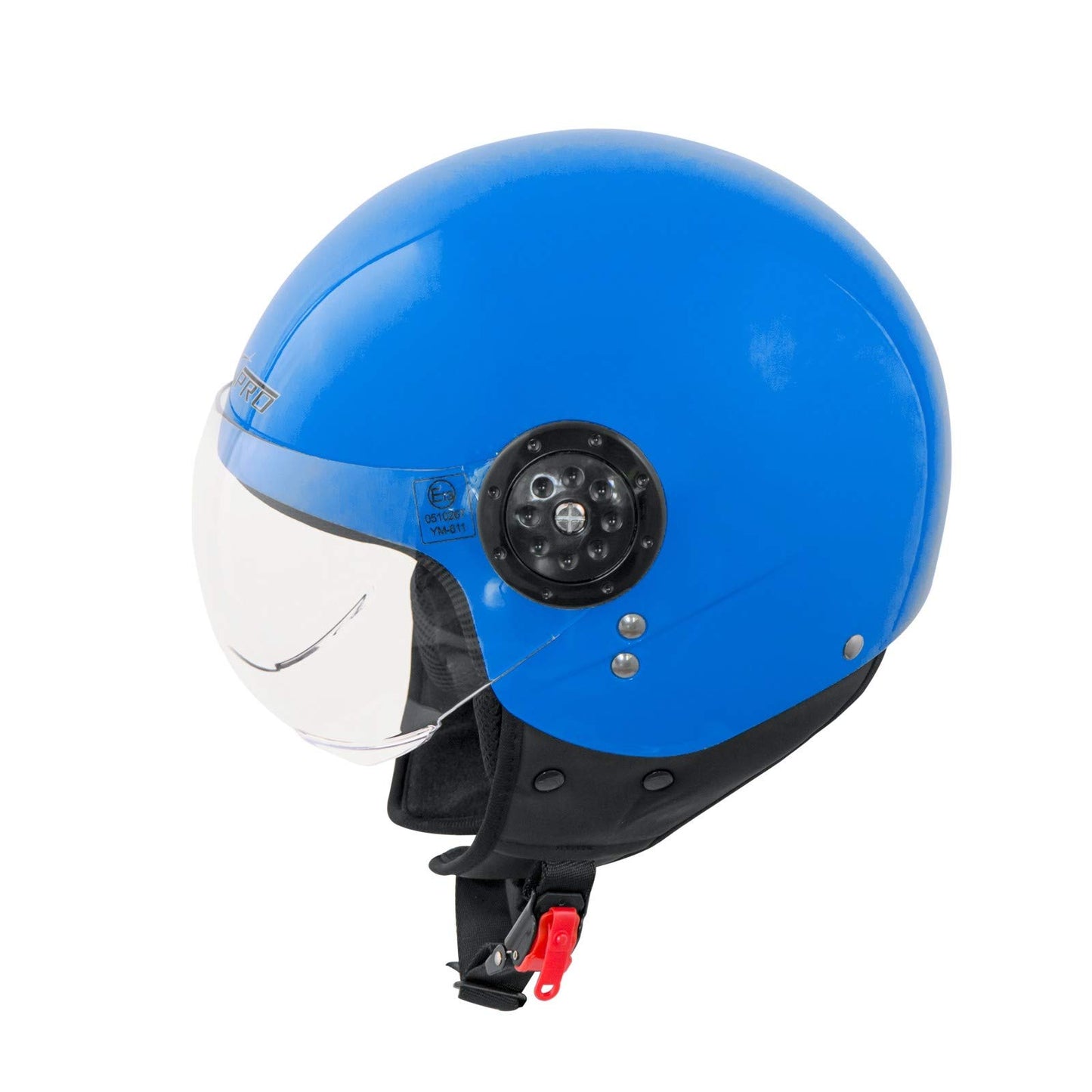 Motorcycle helmet Motorbike Scooter Jet Demi Helmet Scooter Approved Avio Visor Blue XL