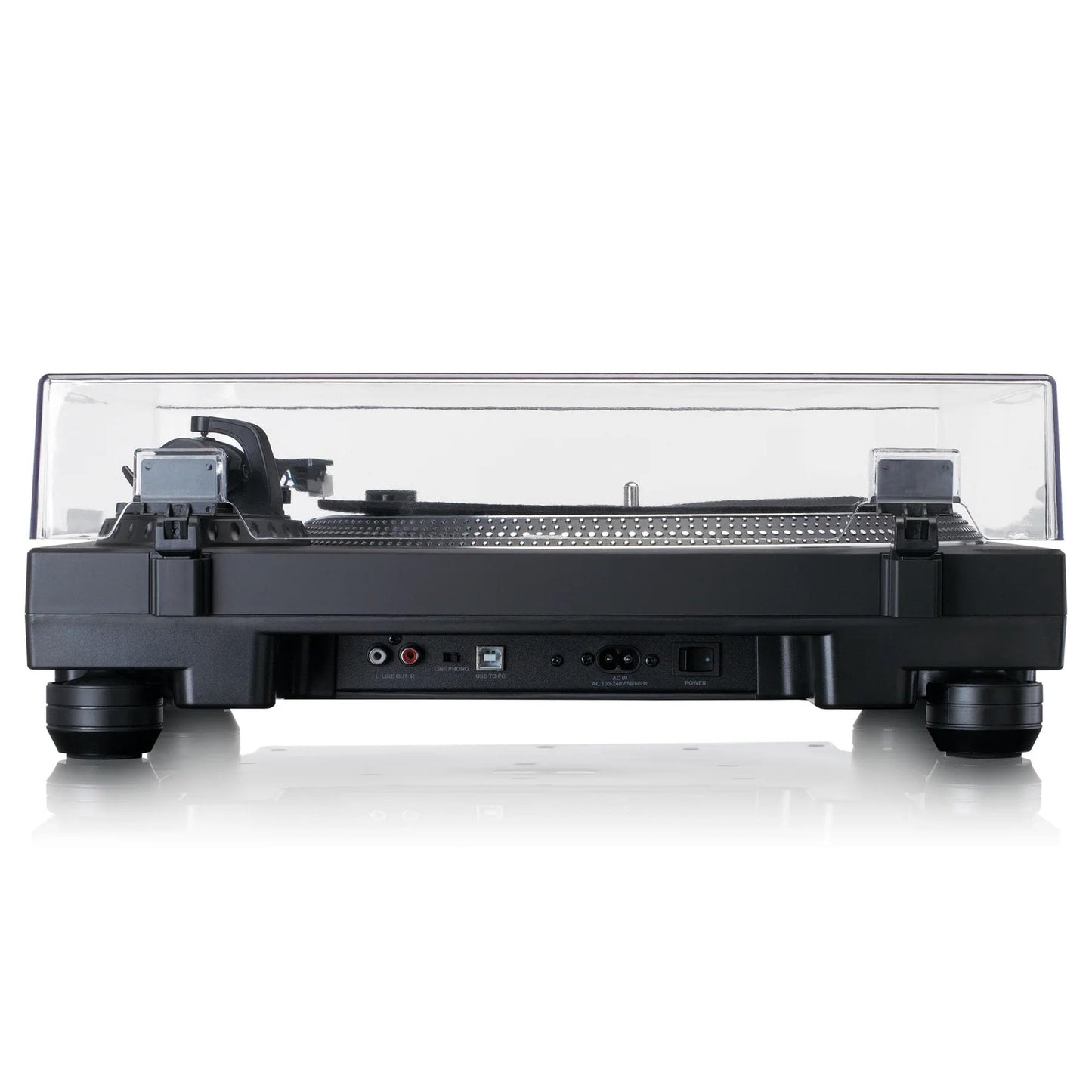 Lenco L-3818 direct drive turntable - DJ turntable - Pitch control - 33 and 45 RPM - Stereo preamp - USB - RCA line out - Digitization via PC - Black, L-3818BK