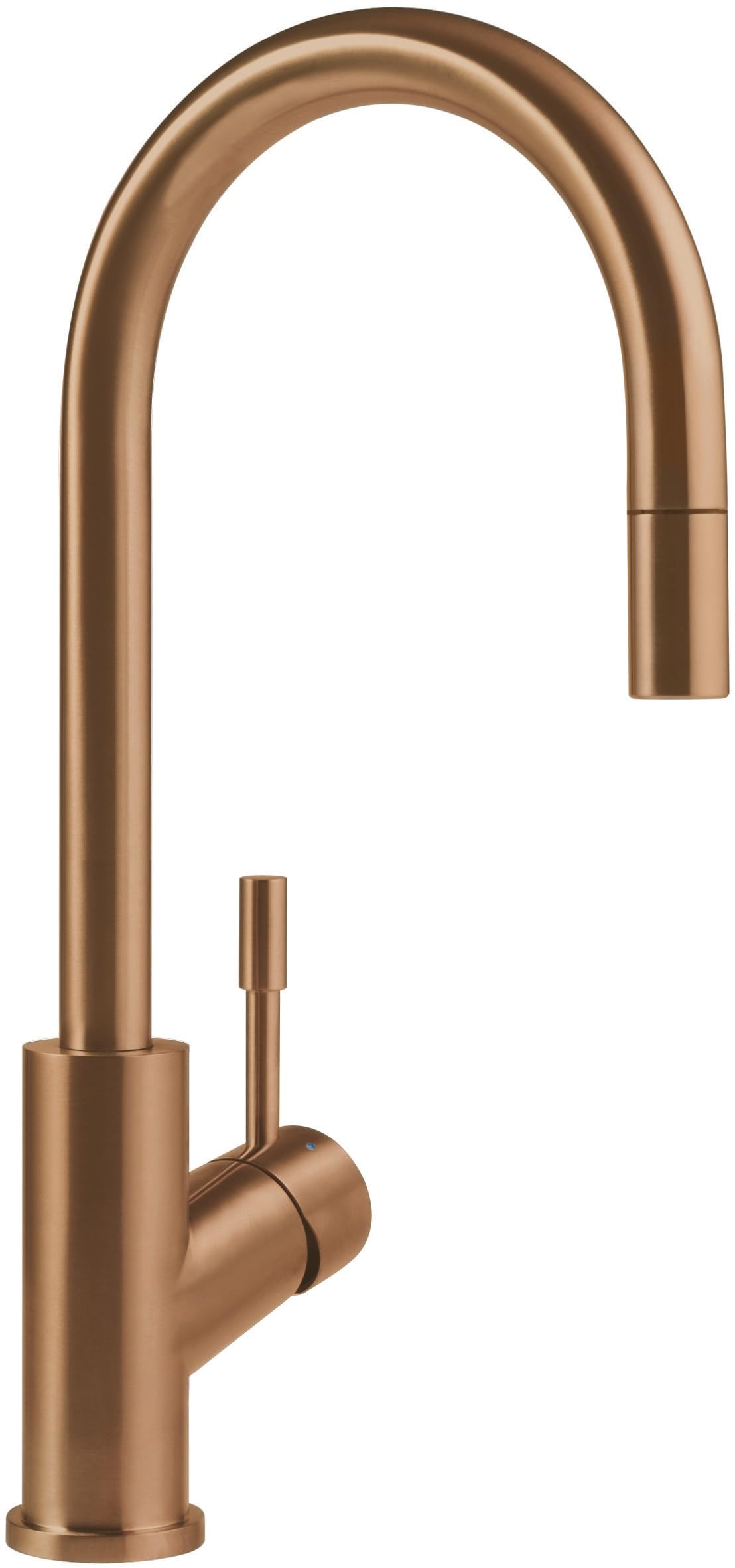 Villeroy & Boch Umbrella Flex high-pressure kitchen faucet, sink faucet with pull-out spray and 360° swivel range, water-saving, 220 mm spout height, bronze.