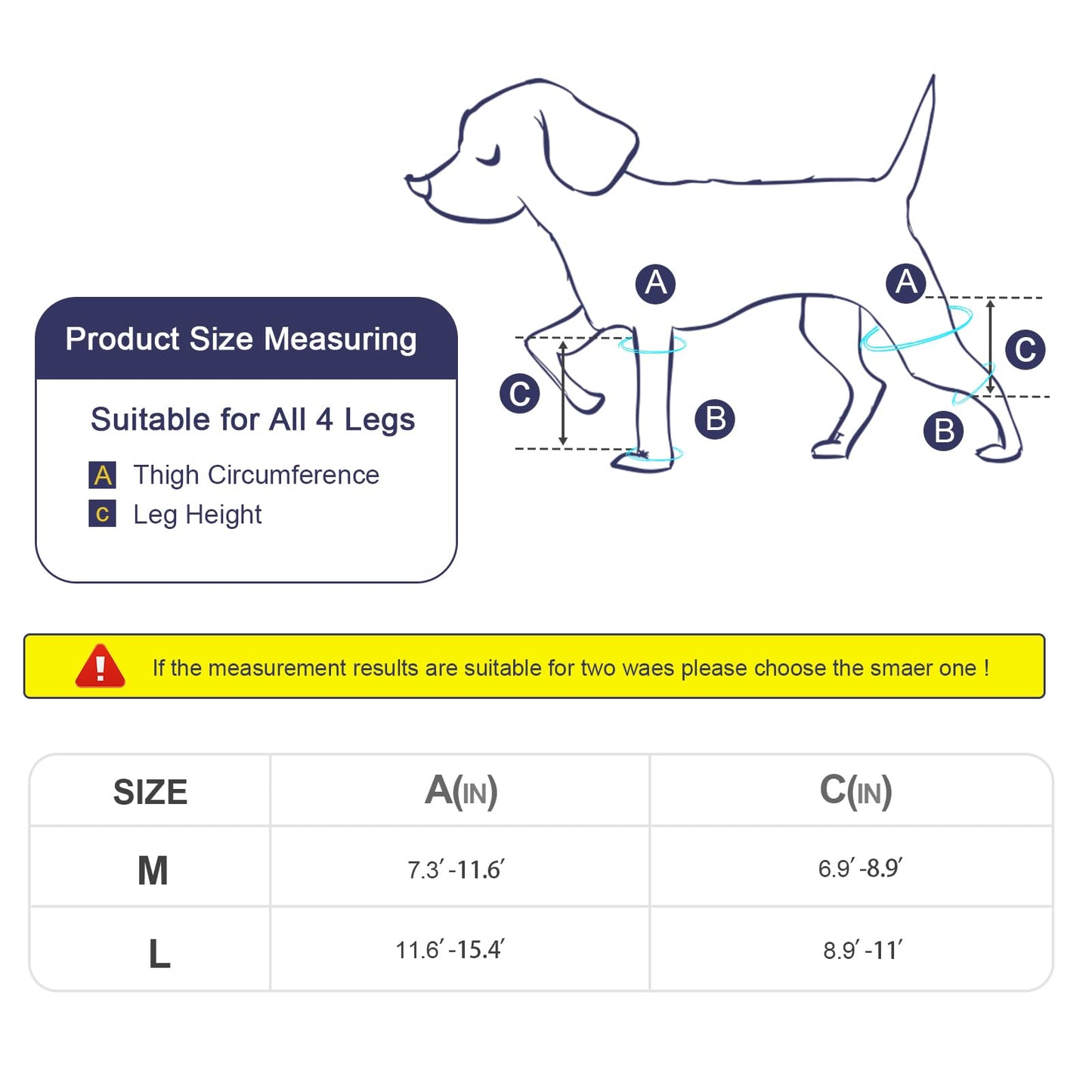 KINBOM Dog Knee Brace for Hind Leg, Dog Hind Leg Brace Dog ACL Brace Hind Leg Dog Knee Support for Dog ACL Brace Hind Leg (Black, Size L)