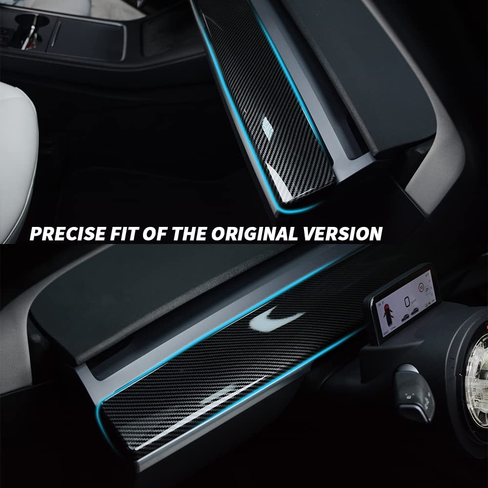 ABS carbon fiber model dashboard cover for Tesla Model Y 2021 2022, car center console panel sticker interior accessory for Model 3 2021 2022 (Not for the 2024 2025 new model)