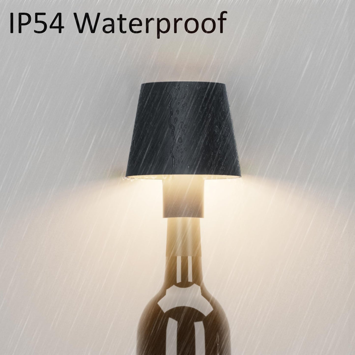 Coin with 2 pieces LED battery-operated wireless bottle lamp, 5500mAh dimmable table lamp, IP54 bottle light, touch table light for indoor/outdoor, restaurants and bars, anthracite...