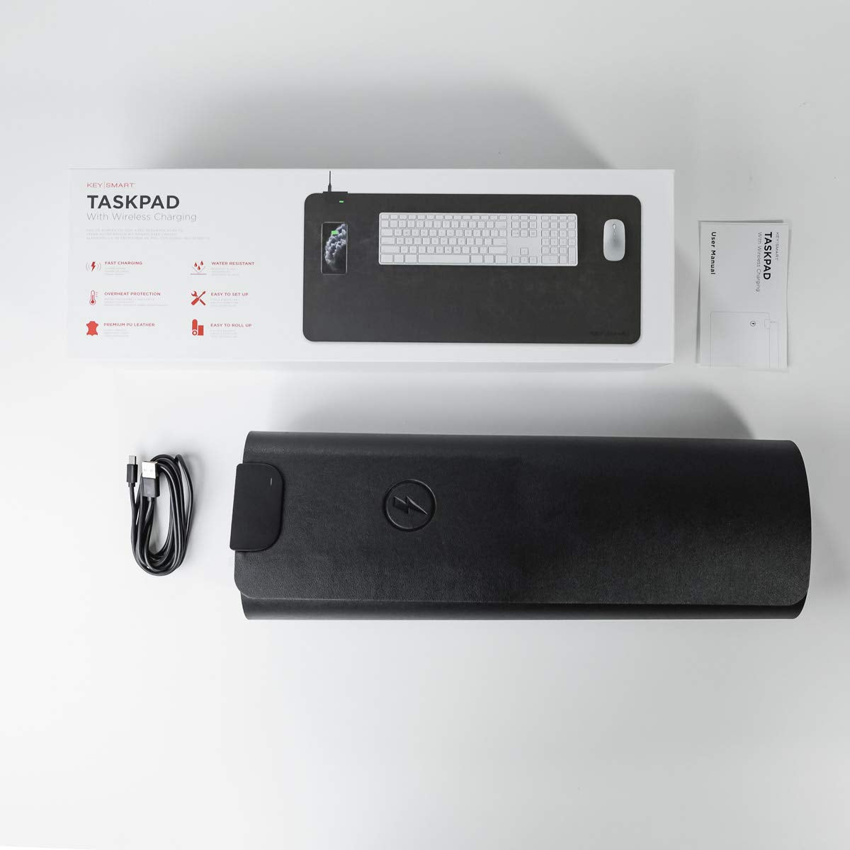 KeySmart TaskPad - Wireless and wireless desk pad for wirelessly charging your computer, laptop, and phone.