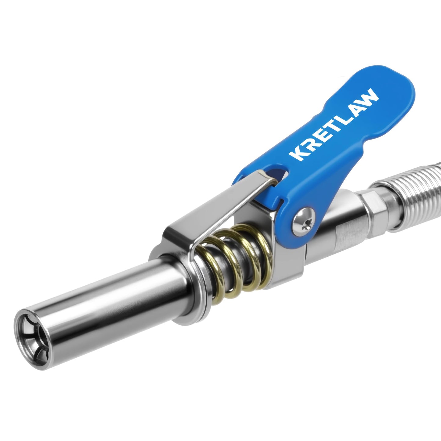 KRETLAW Grease Gun Set 10 Piece, Heavy Duty Grease Gun 7000 PSI with Pistol Grip, Quick Release Coupler and Flexible Hose for 400g Cartridges