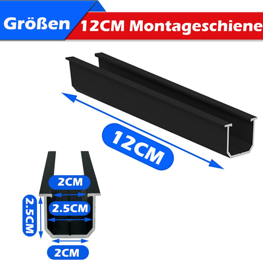Warmfei Solar Module Mounting Kit, Black 12CM Aluminum Profile and Adjustable Clamps Fastening for Solar Module, Solar Panel Bracket 4 Module 30-35MM for Flat Roof Trapezoidal Sheet Metal Roof