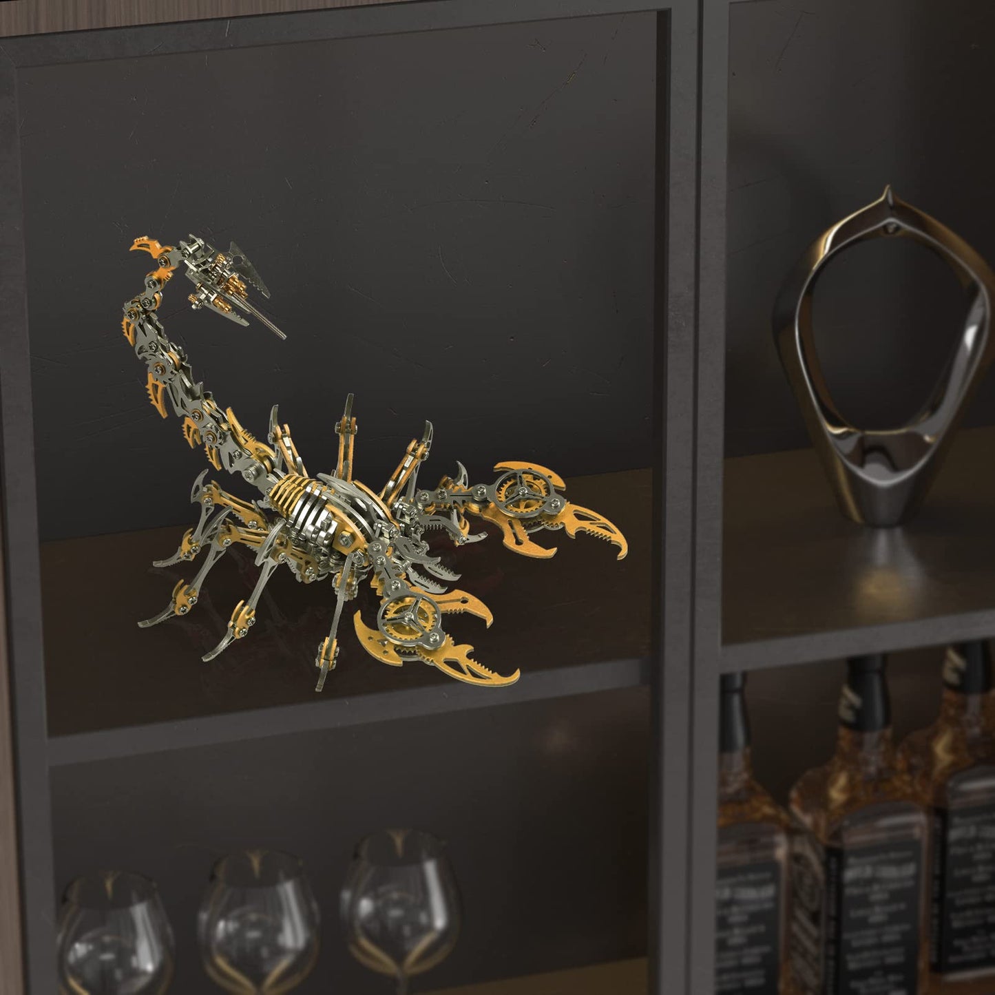Metallic Scorpion King 3D Metal Puzzle Kits for Adults Teens - 454 pieces - Mechanical Assembly Models - Build Decorations for 4 hours (Gold)