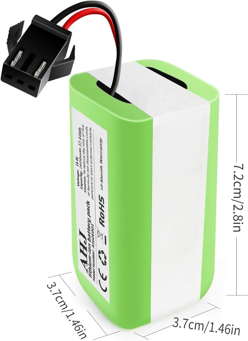 AHJ 14.4V 2600mAh replacement battery for Eufy RoboVac G10 G20 G30 G35 G40 Hybrid, for Eufy 11 11S 11S MAX 15C 15C MAX 25C 25C Max 30 30C 30 Max 35C, for Ecovacs Deebot N79 N79S DN622, for Tesvor X500 battery
